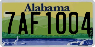 AL license plate 7AF1004
