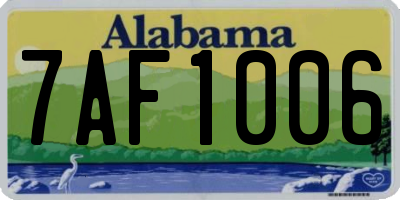 AL license plate 7AF1006