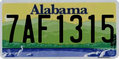 AL license plate 7AF1315