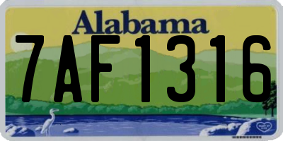 AL license plate 7AF1316