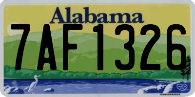 AL license plate 7AF1326