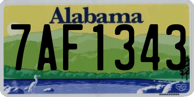 AL license plate 7AF1343