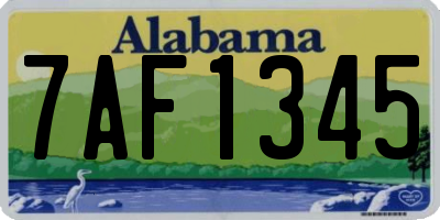 AL license plate 7AF1345