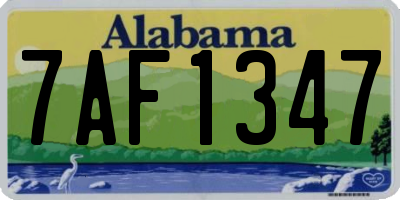 AL license plate 7AF1347