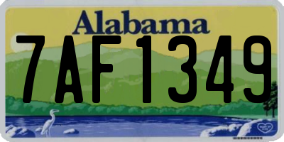 AL license plate 7AF1349