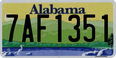 AL license plate 7AF1351