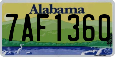 AL license plate 7AF1360
