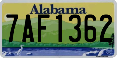 AL license plate 7AF1362