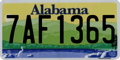 AL license plate 7AF1365