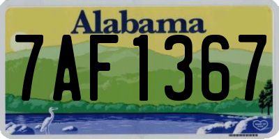 AL license plate 7AF1367