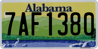 AL license plate 7AF1380