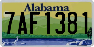 AL license plate 7AF1381