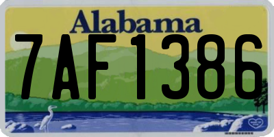 AL license plate 7AF1386