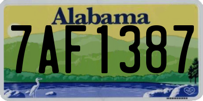 AL license plate 7AF1387