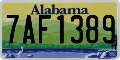 AL license plate 7AF1389