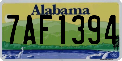 AL license plate 7AF1394