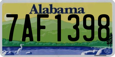 AL license plate 7AF1398
