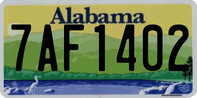 AL license plate 7AF1402