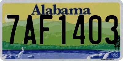 AL license plate 7AF1403