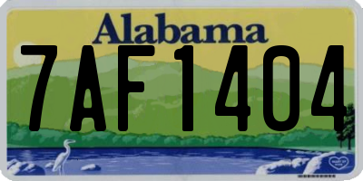 AL license plate 7AF1404