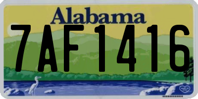 AL license plate 7AF1416