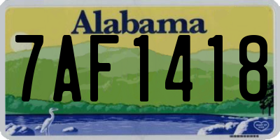 AL license plate 7AF1418