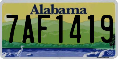AL license plate 7AF1419