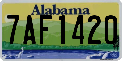 AL license plate 7AF1420