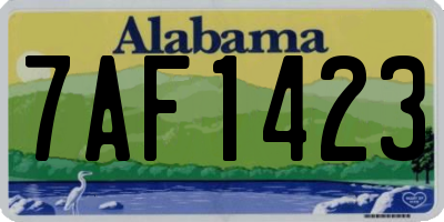 AL license plate 7AF1423