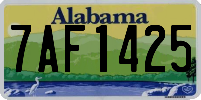 AL license plate 7AF1425