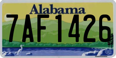 AL license plate 7AF1426