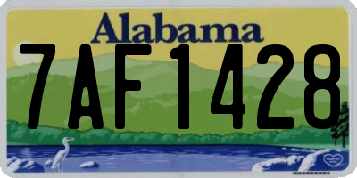 AL license plate 7AF1428