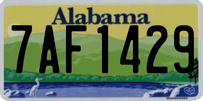 AL license plate 7AF1429