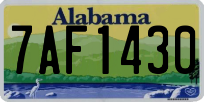 AL license plate 7AF1430