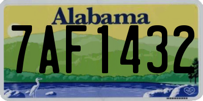AL license plate 7AF1432