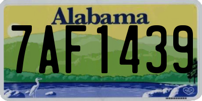 AL license plate 7AF1439