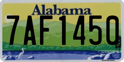 AL license plate 7AF1450