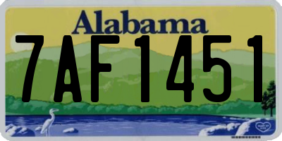 AL license plate 7AF1451