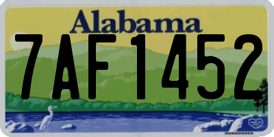 AL license plate 7AF1452