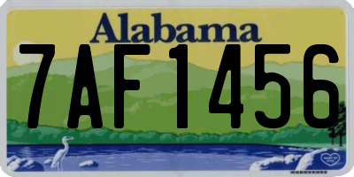 AL license plate 7AF1456