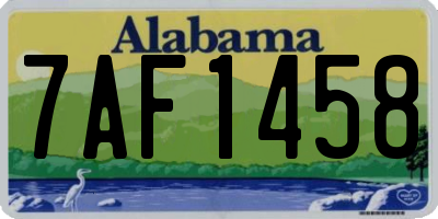 AL license plate 7AF1458