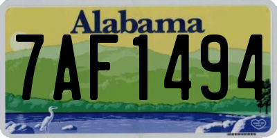 AL license plate 7AF1494