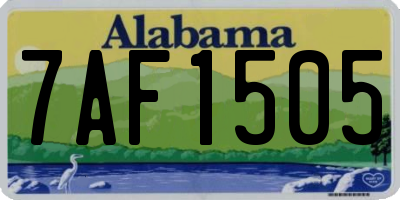 AL license plate 7AF1505