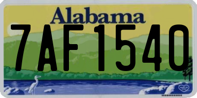 AL license plate 7AF1540