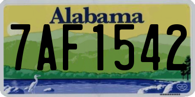 AL license plate 7AF1542