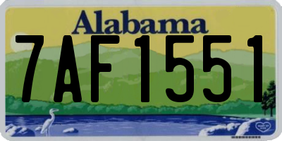 AL license plate 7AF1551