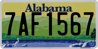 AL license plate 7AF1567