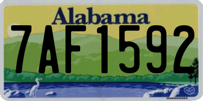 AL license plate 7AF1592
