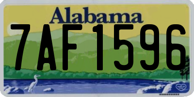 AL license plate 7AF1596