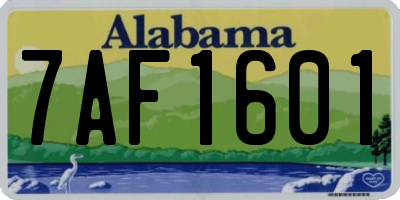 AL license plate 7AF1601